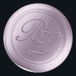 Light Purple Double Monogram Wax Seal Stickers<br><div class="desc">These elegant traditional style script 2 Letter double Monogram Faux Wax Seal Stickers in the Purple Lavender colorway will make the perfect finishing touch to your save the dates, wedding invitations, or other special occasion stationery. Seal your envelopes or favour bags easily and beautifully with the look of real melted...</div>