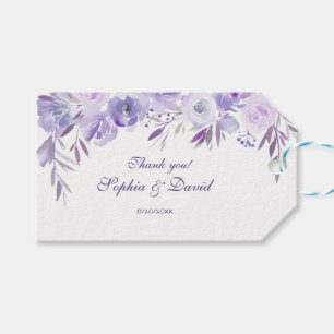 Light Purple Dusty Blue Floral Wedding Gift Tags