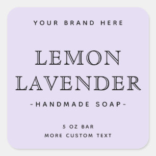 Light purple elegant minimal square product labels