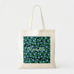 Light Purple Floral Flowers And Green Leaf Plants Tote Bag
