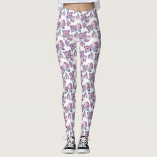 Light Purple Floral Women's Leggings
