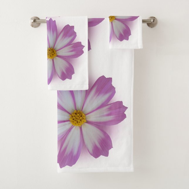Light purple flower bath towel set (Insitu)