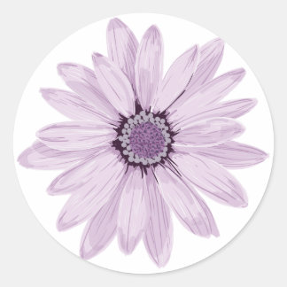 Light Purple Flower Classic Round Sticker