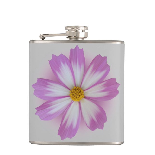 Light purple flower hip flask (Front)