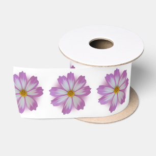 Light purple flower satin ribbon