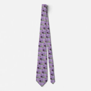 Light Purple Flower With Bee Tie
