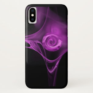LIGHT PURPLE FRACTAL ROSE iPhone X CASE