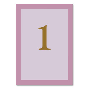 Light Purple Framed Wedding Table Number Card