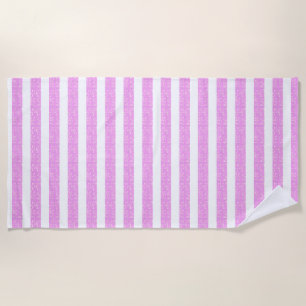 Light Purple Geometric Stripes Beach Towel