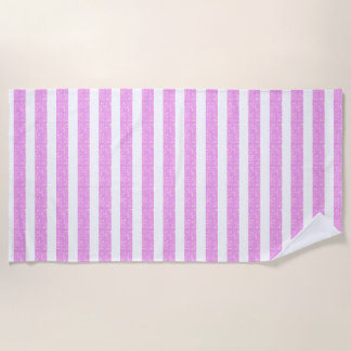 Light Purple Geometric Stripes  Beach Towel