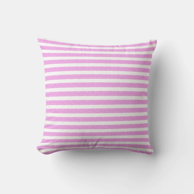 Light Purple Geometric Stripes  Cushion (Front)
