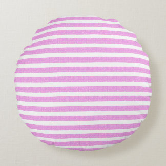 Light Purple Geometric Stripes Round Pillow
