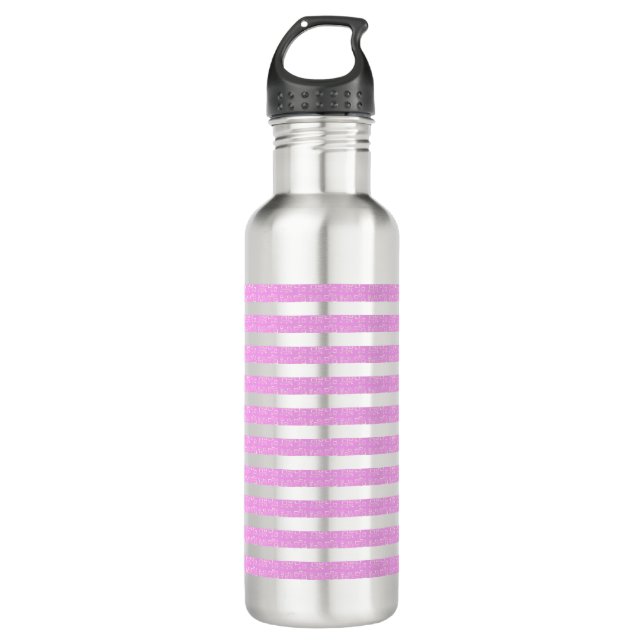 Light Purple Geometric Stripes Water Bottle (Front)