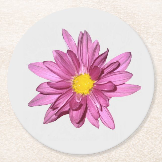 Light Purple Gerbera Paper Coaster (Front)