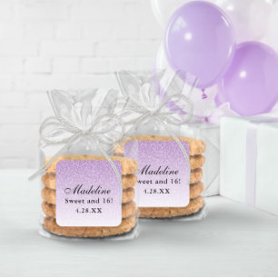 Light Purple Glam Glitter Personalised Square Sticker