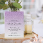 Light Purple Glitter Glam Bat Mitzvah Invitation<br><div class="desc">This beautiful invitation features a glitter pattern and your custom text.  Use the template form the add your information.</div>
