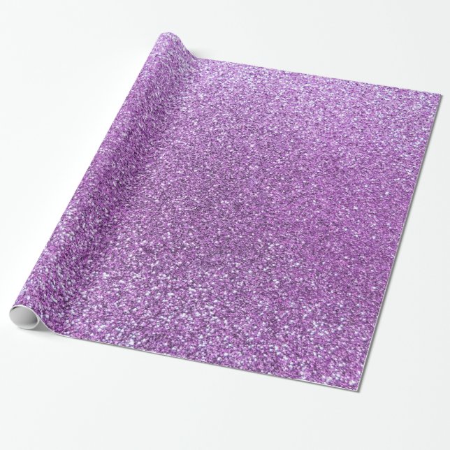Light purple glitter wrapping paper (Unrolled)