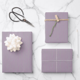 Light Purple & Gray Wonky Stripes Wrapping Paper Sheet