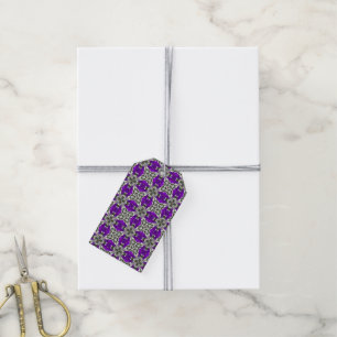 Light Purple Grey and White Repeat Tile Pattern Gift Tags