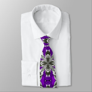Light Purple Grey and White Repeat Tile Pattern Tie