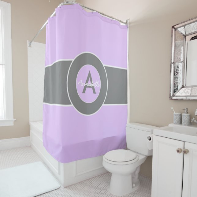 Light Purple Grey Shower Curtain (In Situ)
