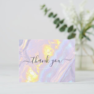 Light Purple Holographic Elegant Thank You Postcard
