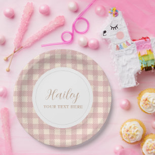 Light purple lavender color baby girl birthday paper plate