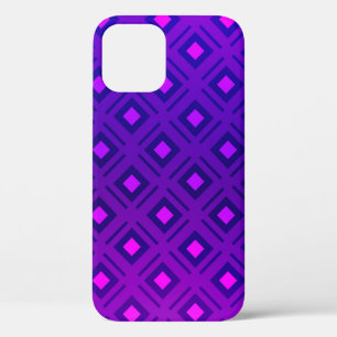 Light Purple layout with lines, rectangle. Shining iPhone 12 Case