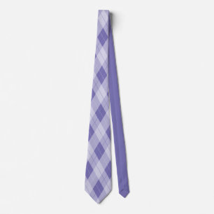 Light Purple Lilac Argyle Plaid Diamond Pattern Ne Tie