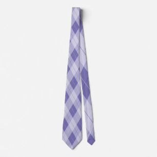 Light Purple Lilac Argyle Plaid Diamond Pattern Tie