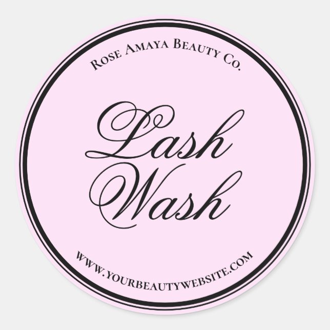 Light Purple Lilac Lash Wash Cleanser Bottle Label (Front)