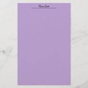 Light purple minimalist custom name stationery
