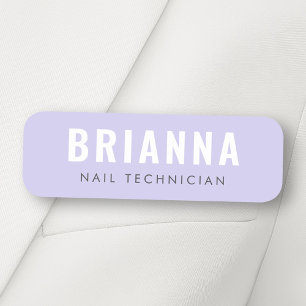 Light purple modern minimal spa studio name tag