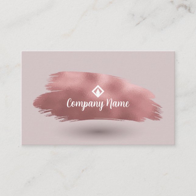 Light Purple Pattern With A Rose Brush Stroke Business Card (Front)