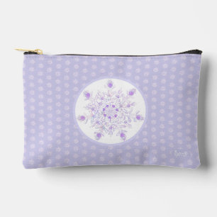 light purple snowflake & glittering heart accessory pouch