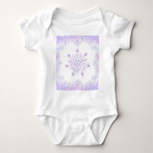 light purple snowflake & glittering heart baby bodysuit