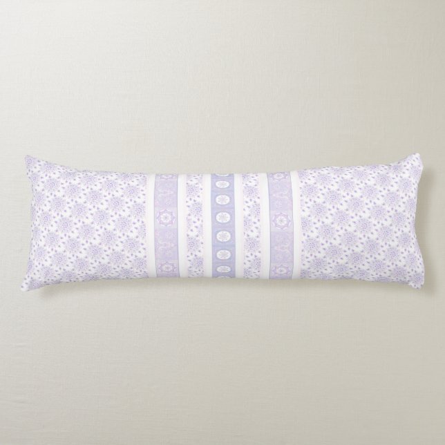 light purple snowflake & glittering heart body cushion (Front)