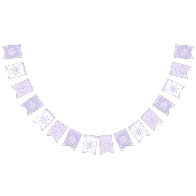 light purple snowflake & glittering heart bunting  (All)