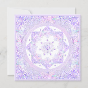 light purple snowflake & glittering heart card