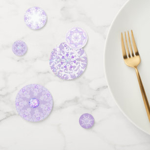 light purple snowflake & glittering heart confetti