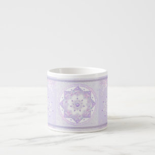 light purple snowflake & glittering heart espresso cup