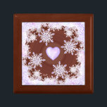 light purple snowflake & glittering heart gift box<br><div class="desc">When it snows on my purple world, these light purple snowflakes fall. They have 7 branches, soft and shiny purple hearts and rhinestones are embedded in them. For all those who love light pastel colours with a purple/parma hues on this winter design. (💜 Those who know will also see that...</div>