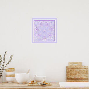light purple snowflake & glittering heart poster