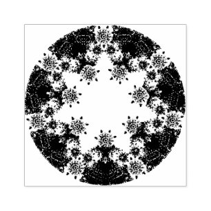 light purple snowflake & glittering heart rubber stamp