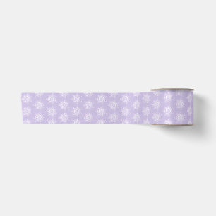 light purple snowflake & glittering heart satin ribbon