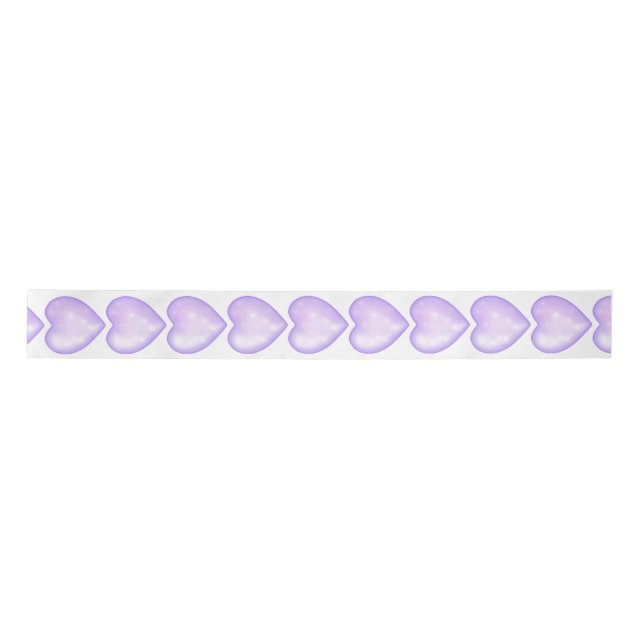 light purple snowflake & glittering heart satin ribbon (Front)