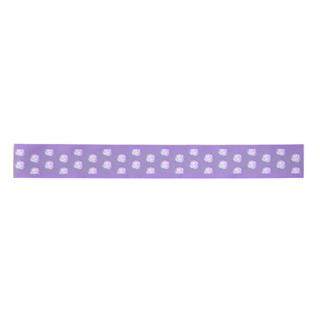 light purple snowflake & glittering heart satin ribbon (Front)