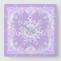 light purple snowflake & glittering heart