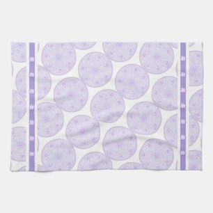 light purple snowflake & glittering heart tea towel