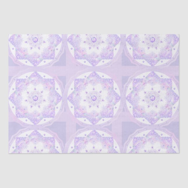 light purple snowflake & glittering heart tissue paper (Front)